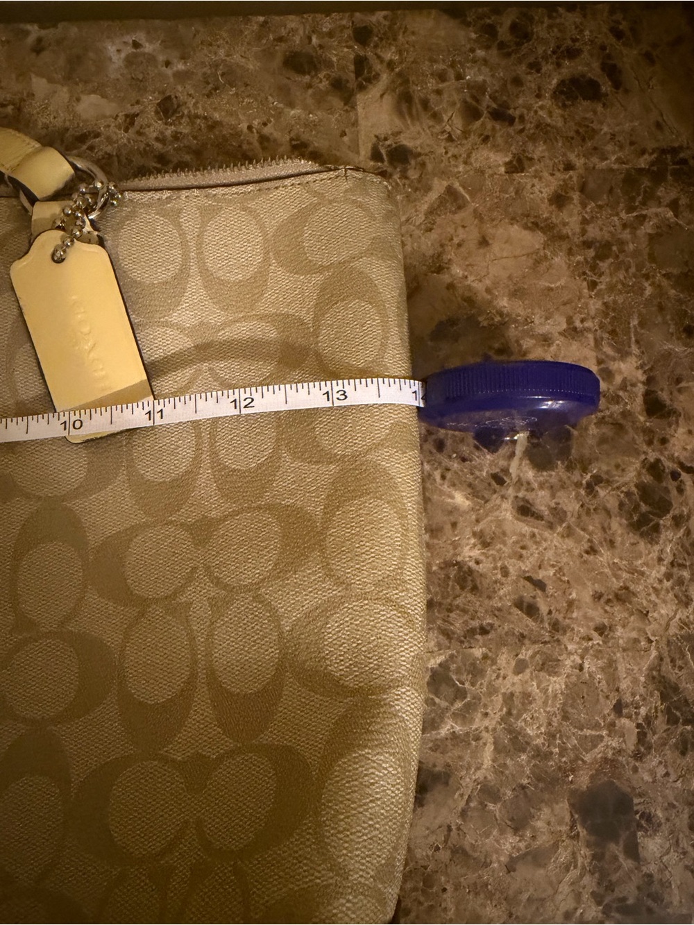 Coach Beige Signature Tote with Yellow Trim “Authentic” - Picture 11 of 13